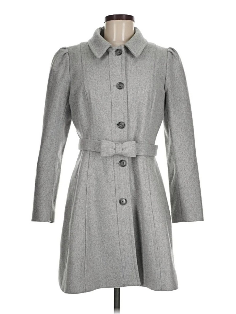 Banana Republic Light Gray Wool Coat with Black Lining